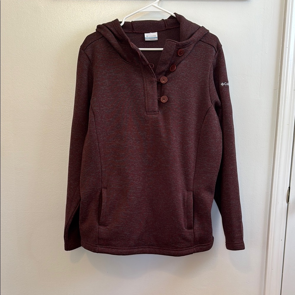 Columbia Red Hooded Sweatshirt Casual Fit